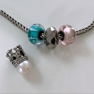 Trollbeads Style Beads Bundle of 4 Glass and Pearl